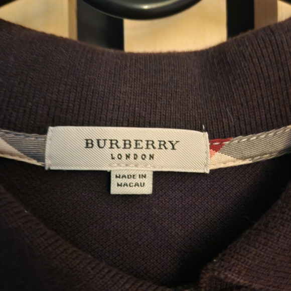 Burberry Dark Brown Long Sleeve Polo Shirt - Picture 3 of 3